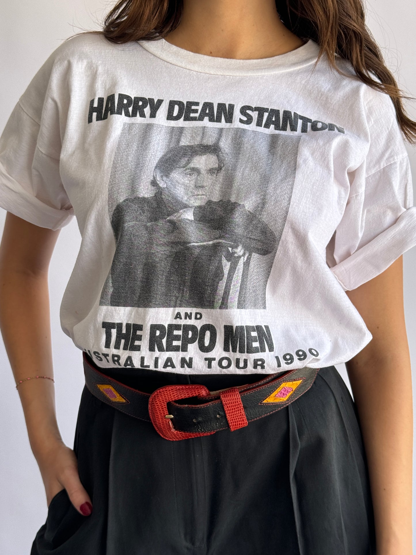 Vintage 1990 Harry Dean Stanton Australian Tour T Shirt