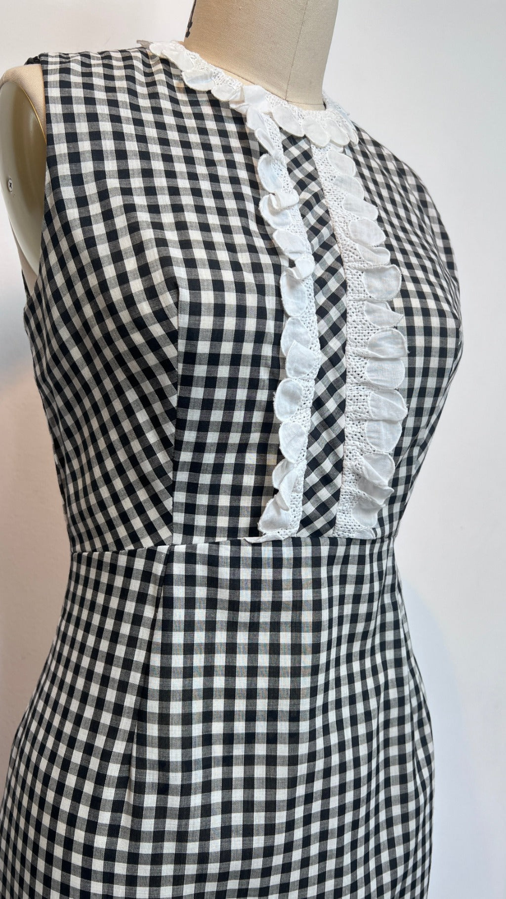 1960s Gingham dress with peplum jacket
