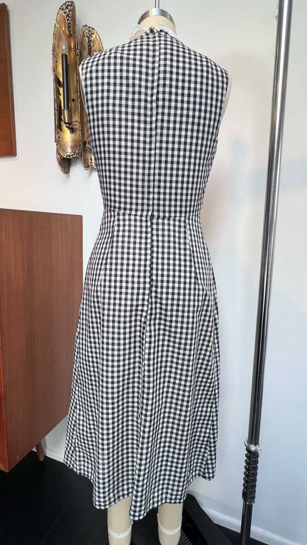 1960s Gingham dress with peplum jacket