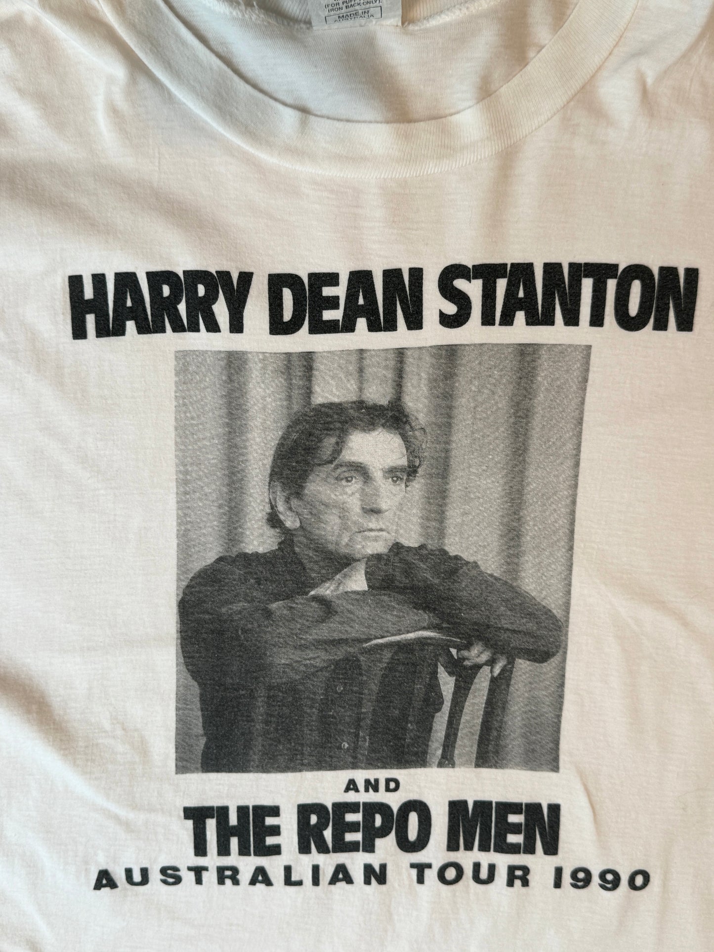 Vintage 1990 Harry Dean Stanton Australian Tour T Shirt