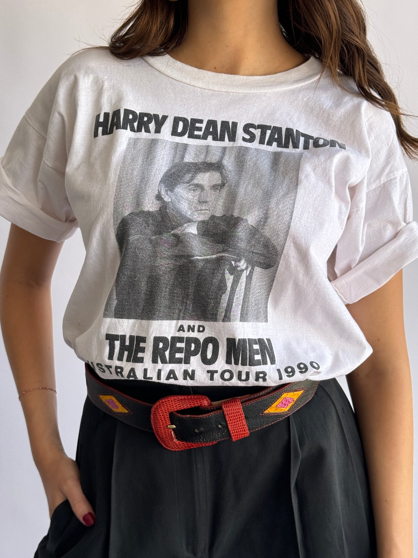 Vintage 1990 Harry Dean Stanton Australian Tour T Shirt