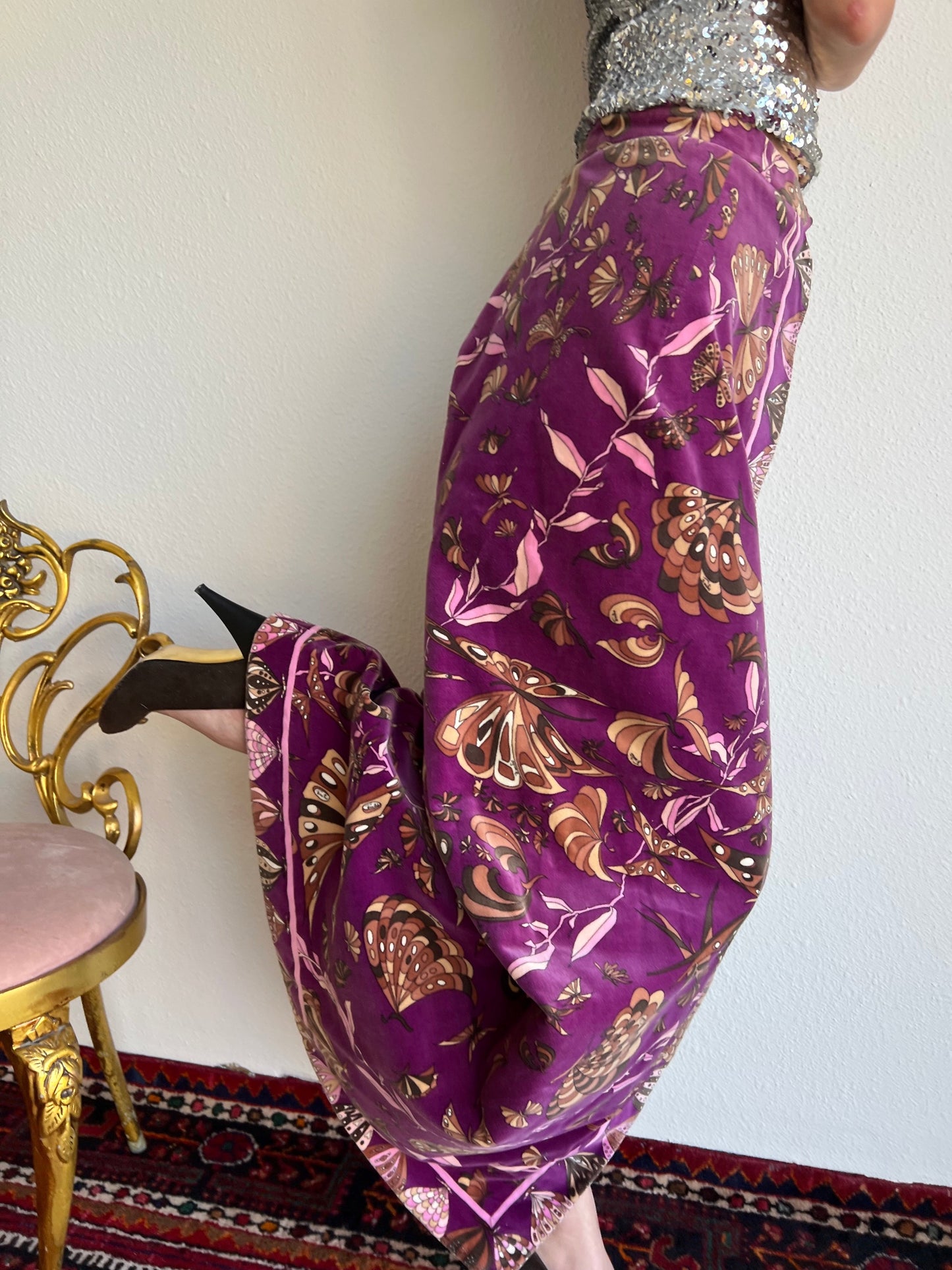 1960s Emilio Pucci Velvet Signature Butterfly Skirt