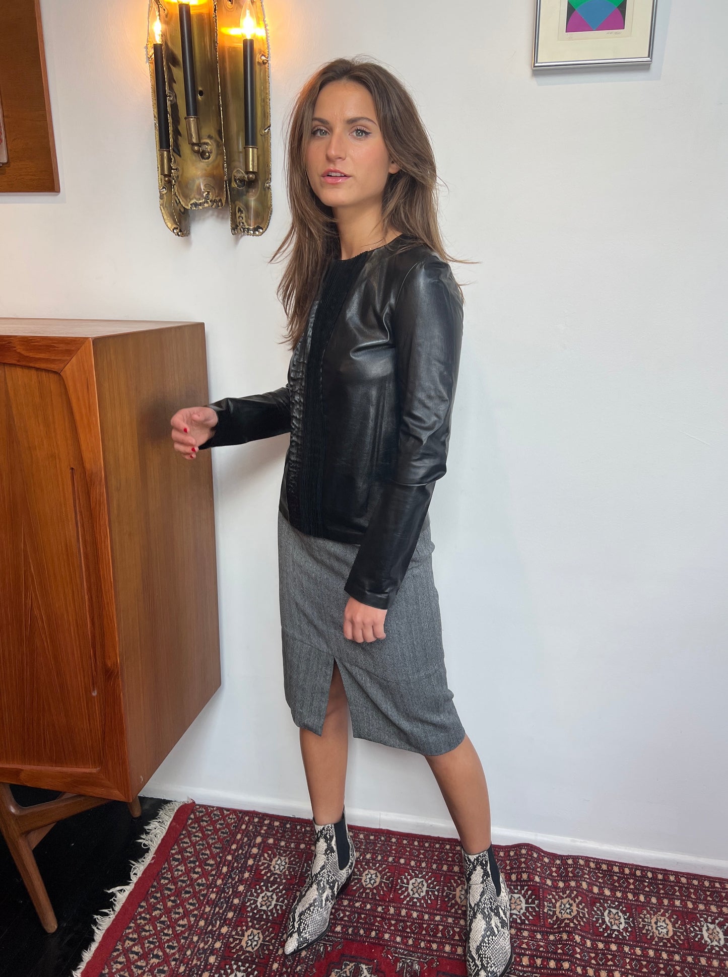 1999 Tom Ford Era Gucci Pleated Leather Top
