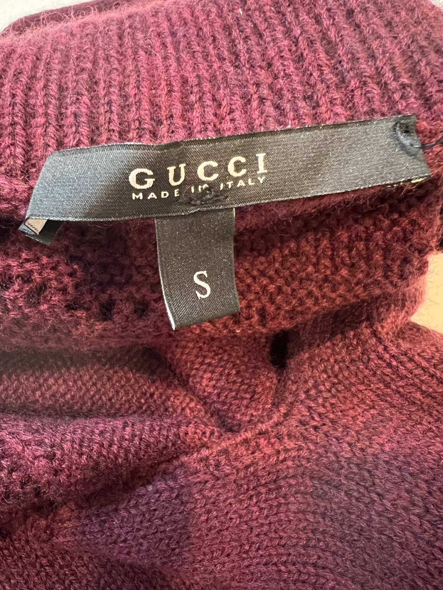 2008 Gucci Hand Knit Sweater with leather Tassels