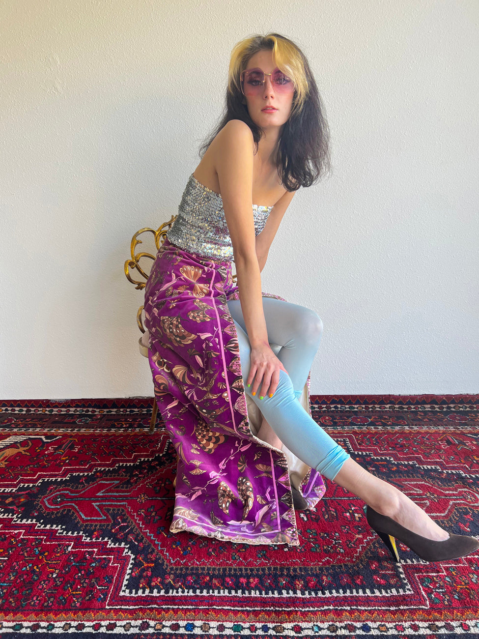 1960s Emilio Pucci Velvet Signature Butterfly Skirt