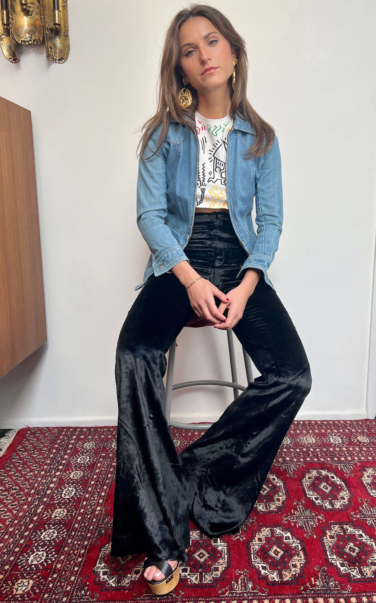 1999 Gucci Tom Ford era Crushed Velvet Bell Bottoms - Original Tags