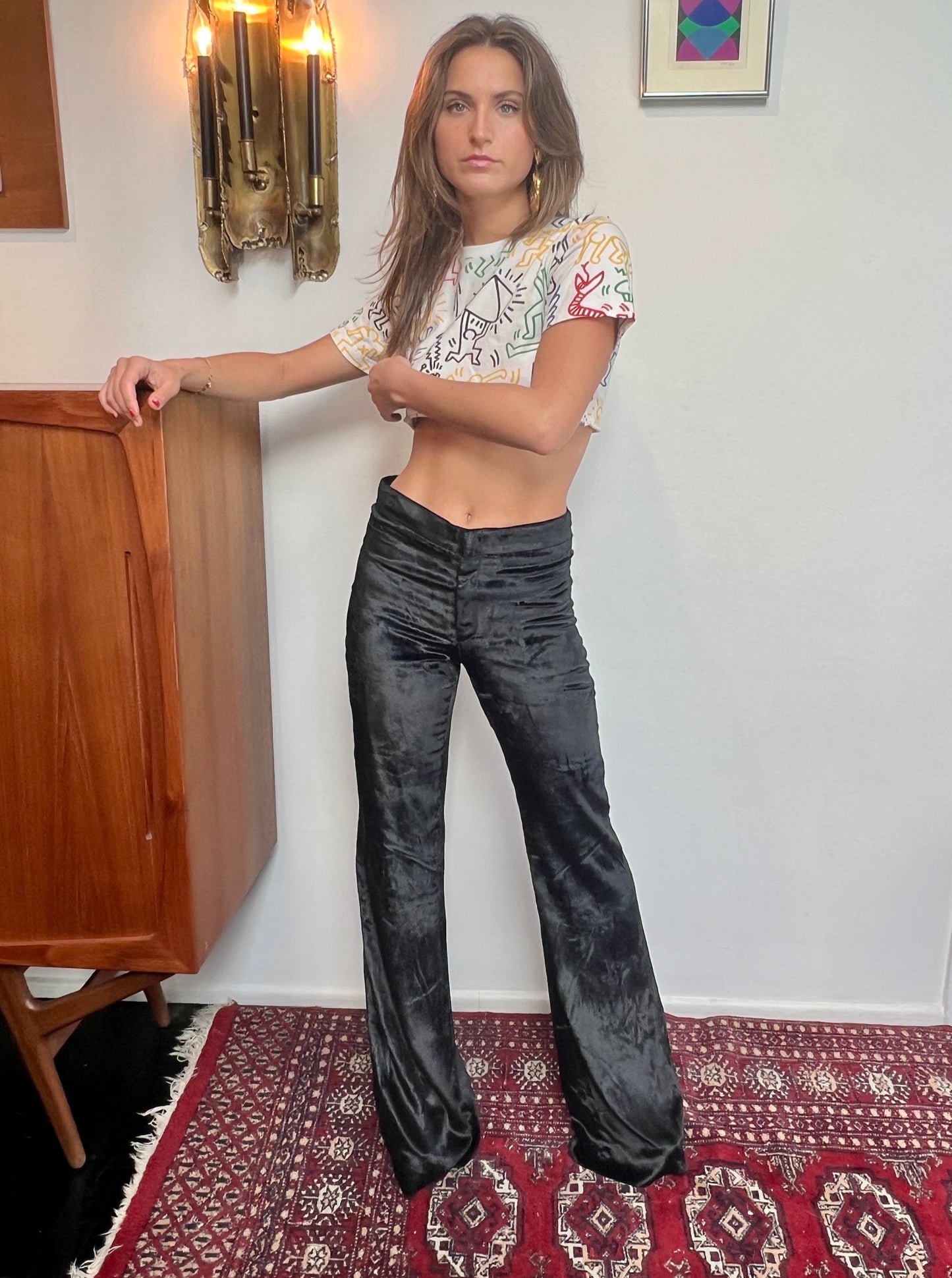 1999 Gucci Tom Ford era Crushed Velvet Bell Bottoms - Original Tags