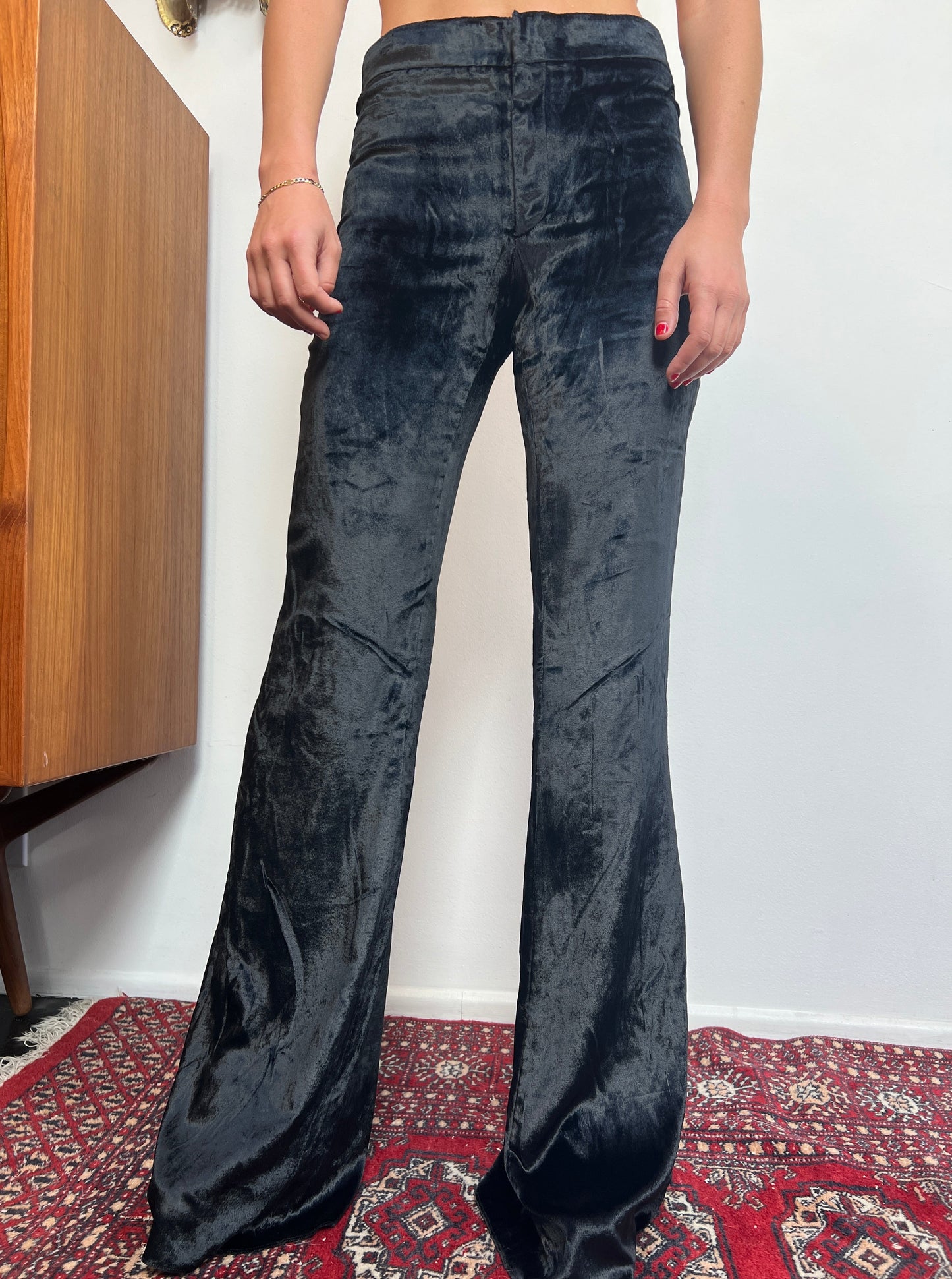 1999 Gucci Tom Ford era Crushed Velvet Bell Bottoms - Original Tags
