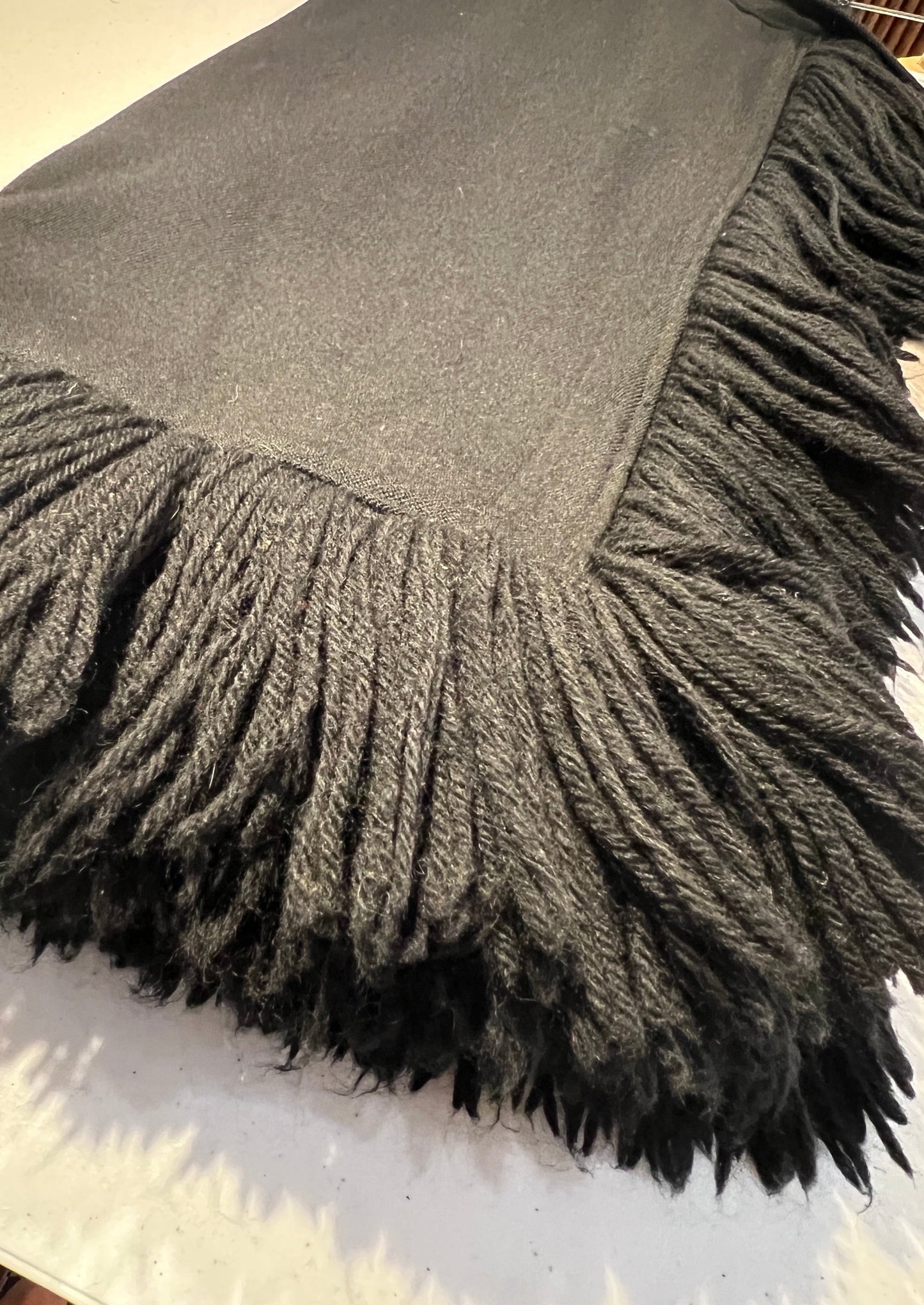 1960s Geoffrey Beene Bazaar Fringe Wool Wrap Skirt