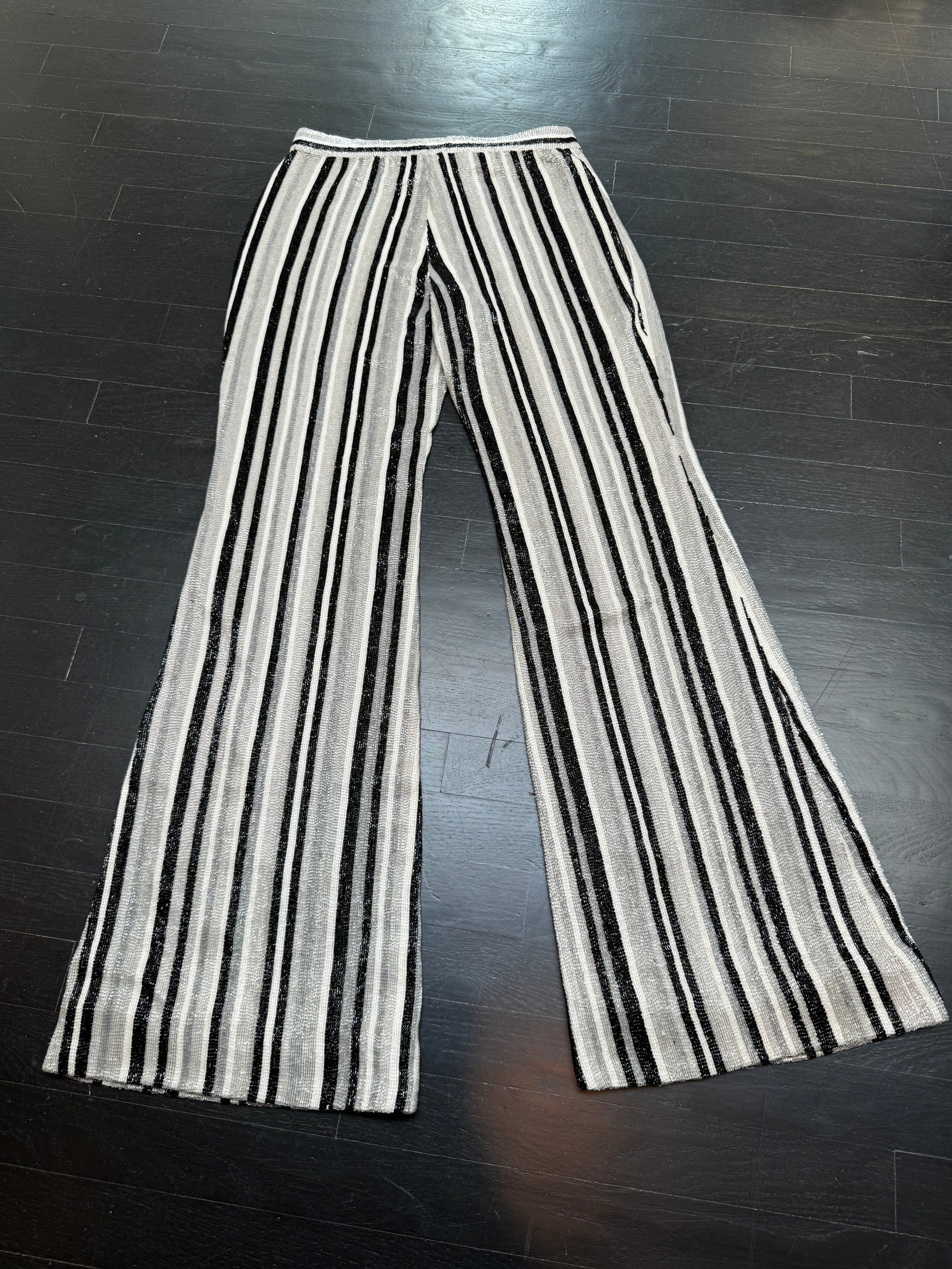 Black and white beaded vintage Tom Ford Gucci pants