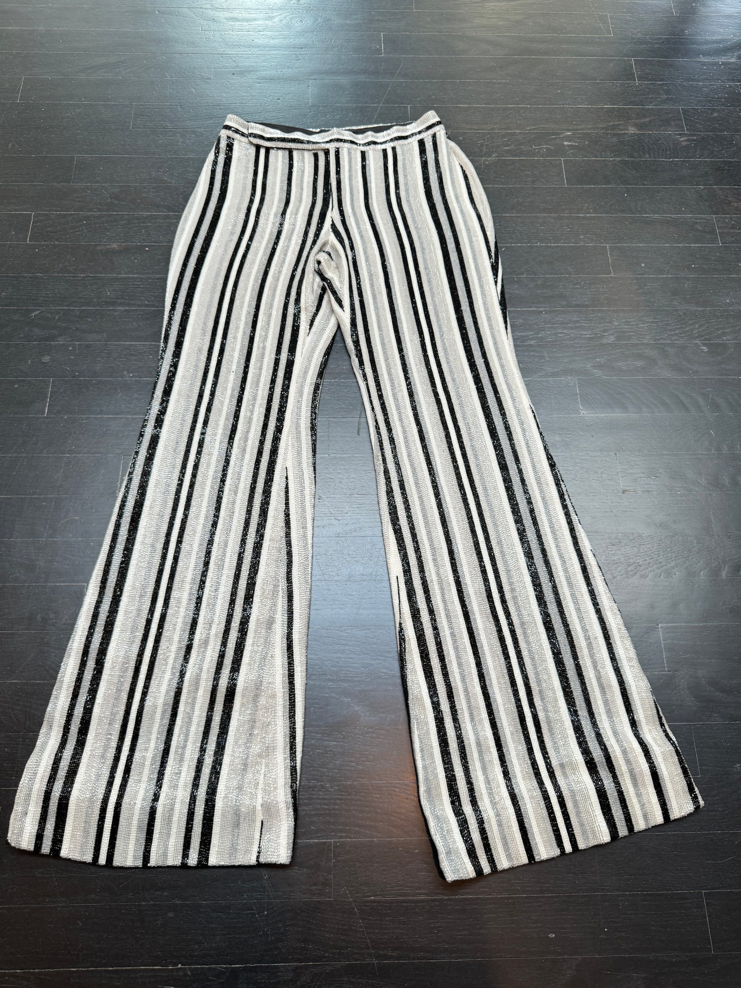 Black and white beaded vintage Tom Ford Gucci pants