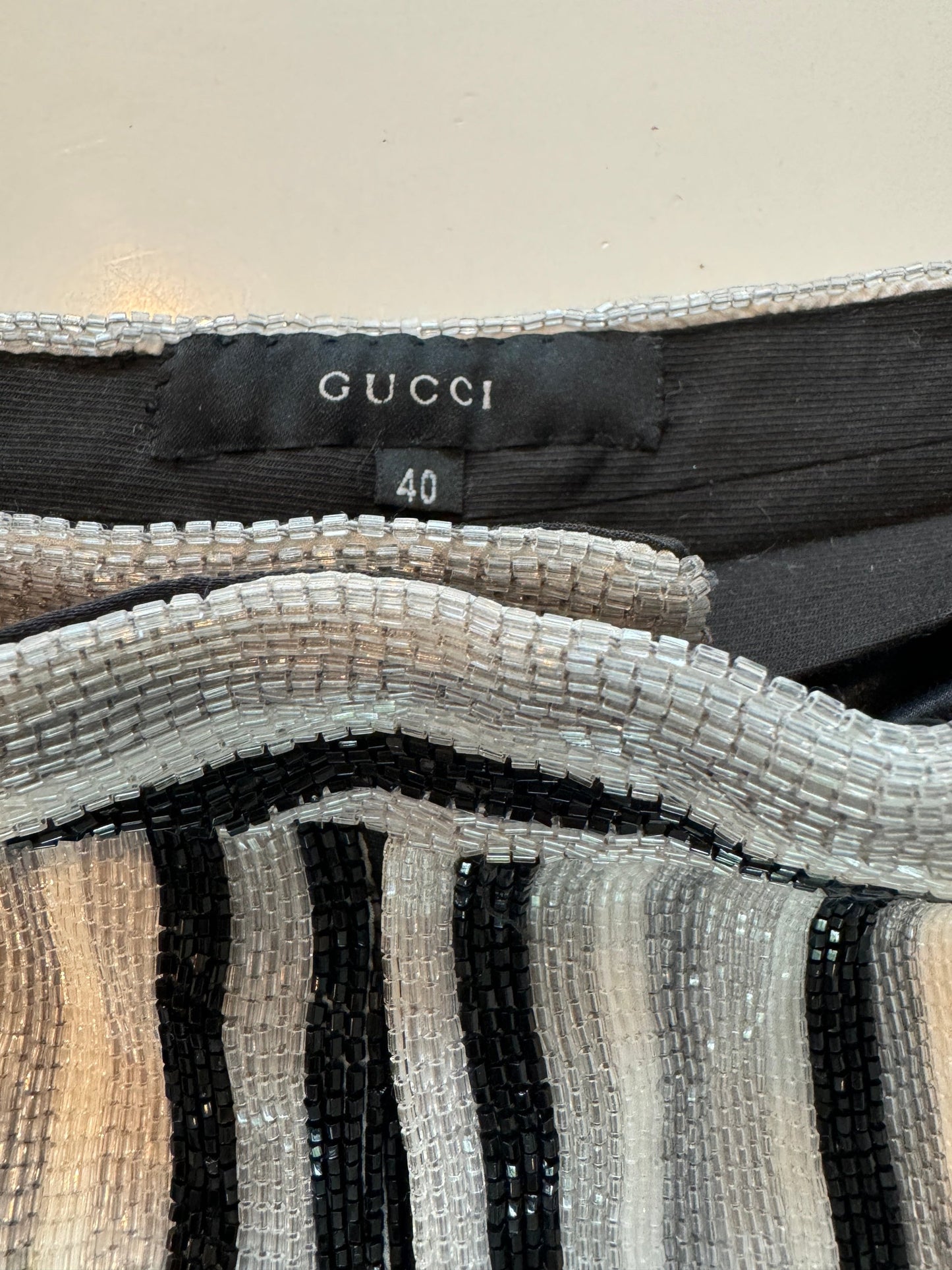 Black and white beaded vintage Tom Ford Gucci pants