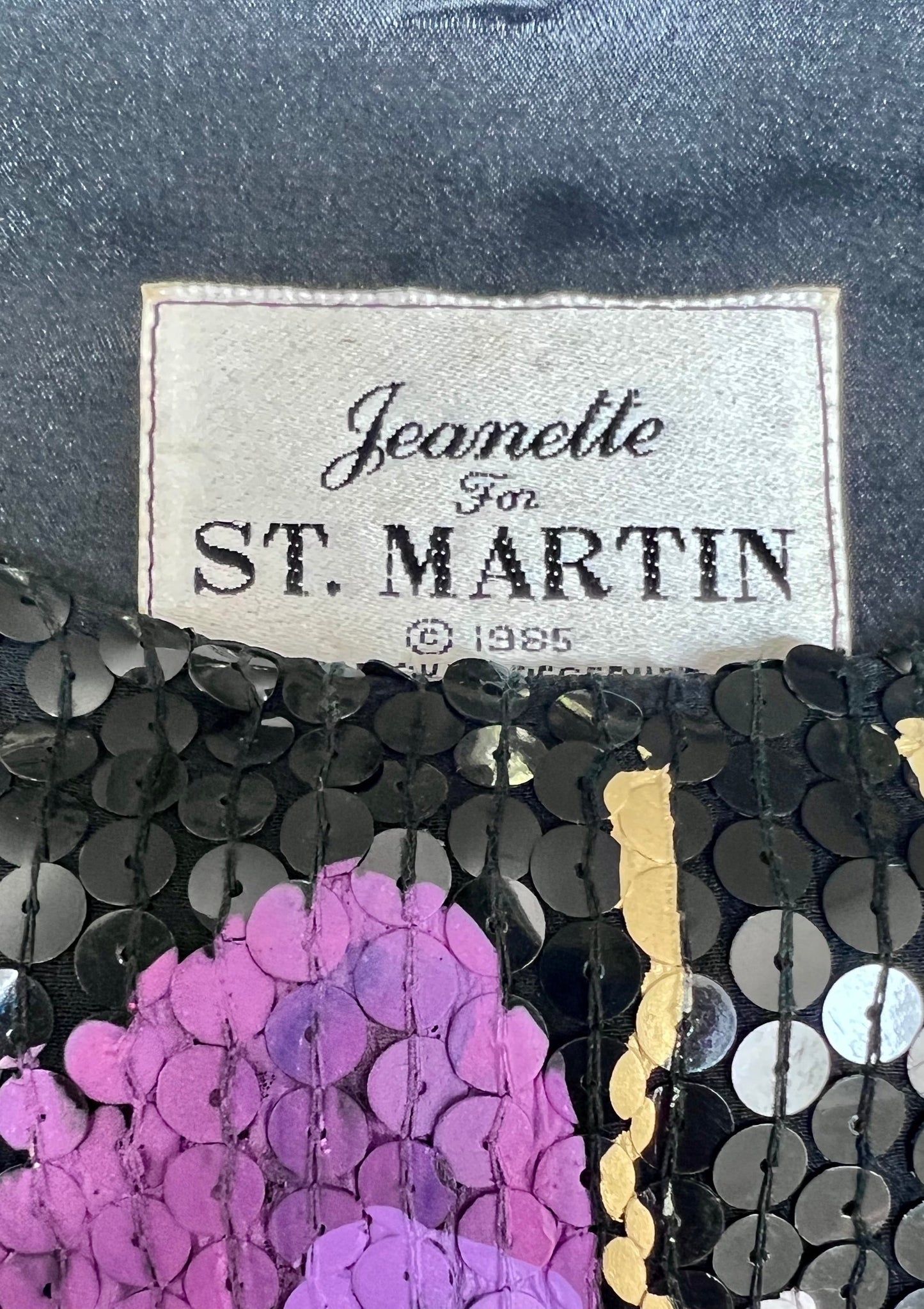 1980s Jeanette for St. Martin Hand painted Sequin Top