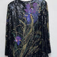 1980s Jeanette for St. Martin Hand painted Sequin Top