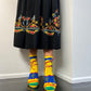 Gorgeous 1940s Hand Embroidered Black Crepe Skirt and Top Set