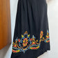 Gorgeous 1940s Hand Embroidered Black Crepe Skirt and Top Set
