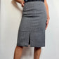Fall 2000 Tom Ford for Gucci Herringbone + Leather Pencil Skirt
