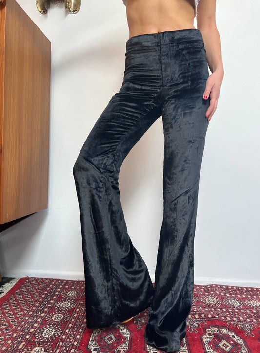 1999 Gucci Tom Ford era Crushed Velvet Bell Bottoms - Original Tags