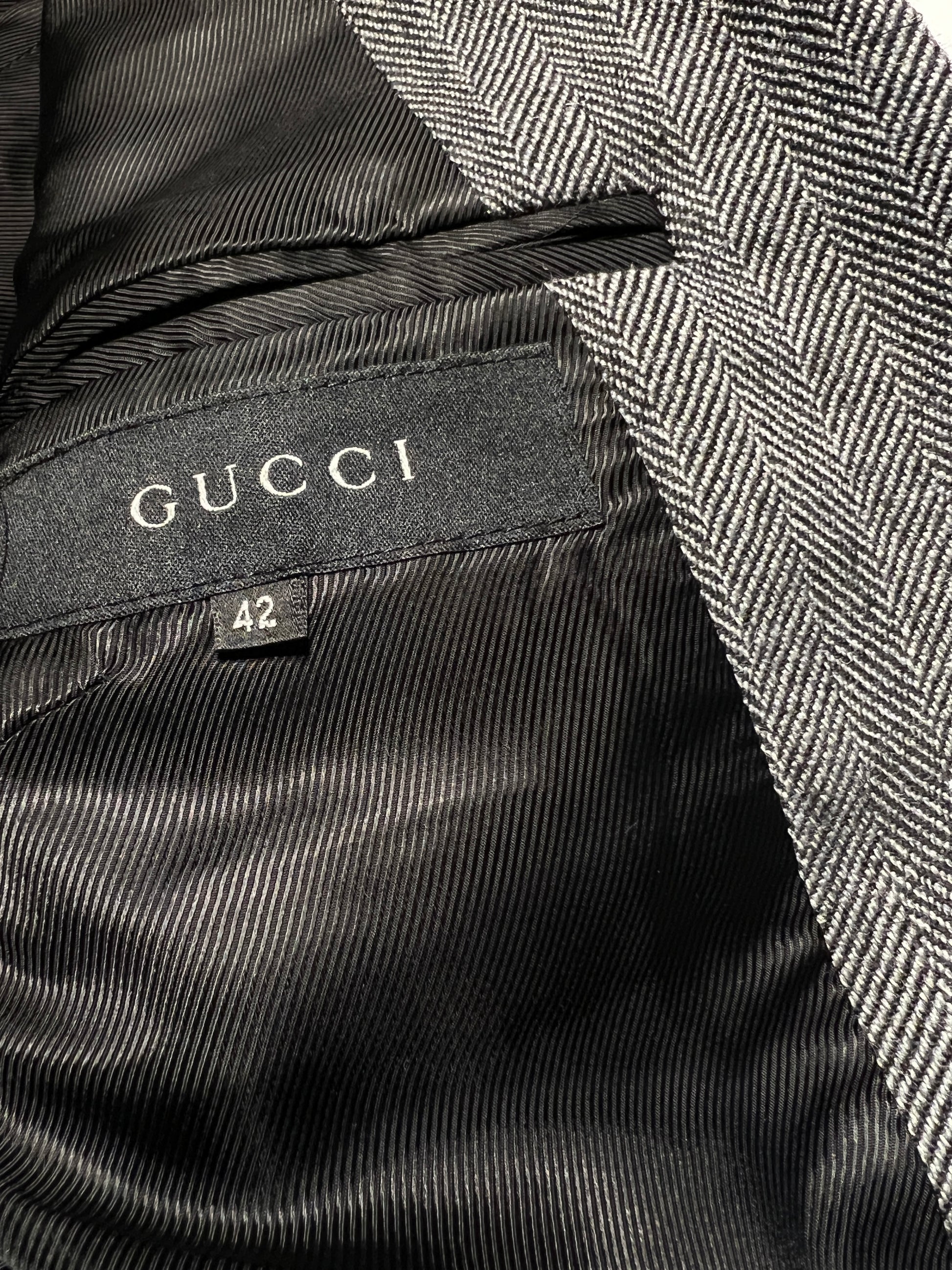 Gucci by Tom Ford monogram canvas and leather pant suit, fw 2000 For Sale  at 1stDibs